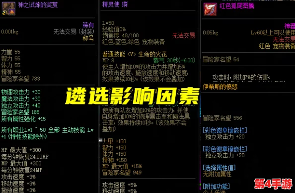 《地下城与勇士》攻略:精准提升,依据词条稀缺度优先堆砌策略解析 《地下城与勇士》攻略:精准提升,依据词条稀缺度优先堆砌策略解析