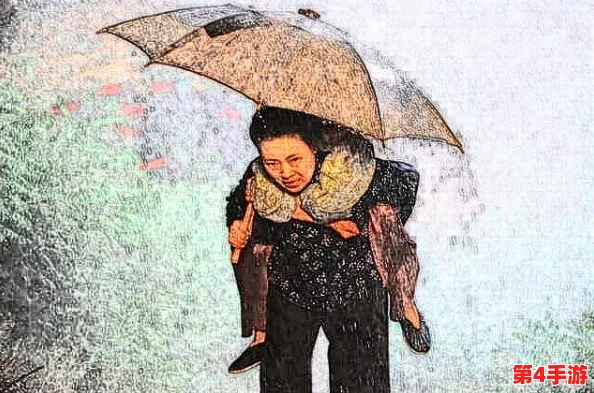 在雨中潮湿的雨中母亲的悄悄话，温暖了心房，感动了灵魂